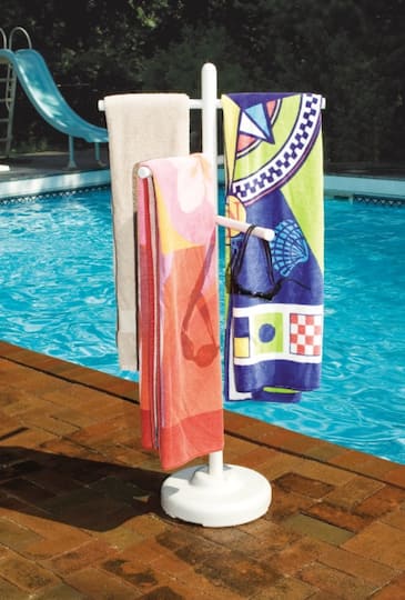 Towel Hanger Poolside Towel Storage Swim Central White Swimming